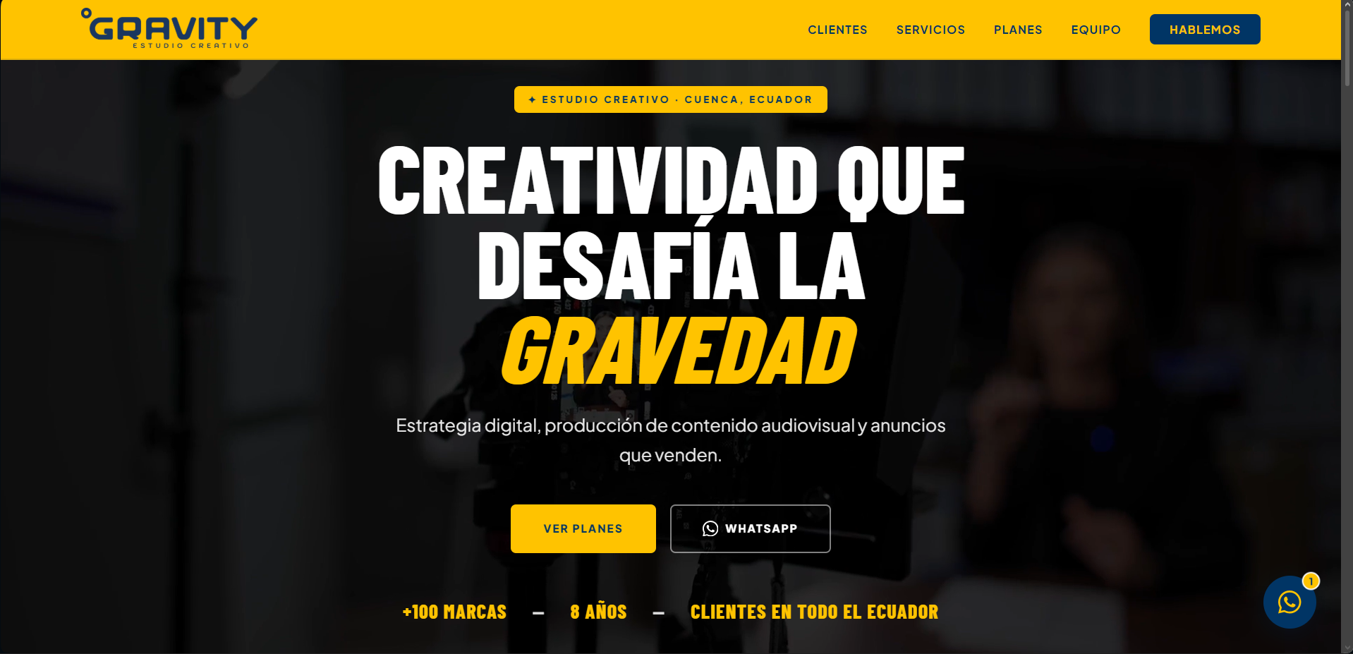 Gravity Studio - Landing Page